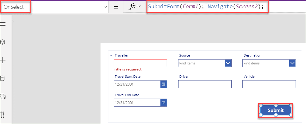 PowerApps button onselect multiple actions