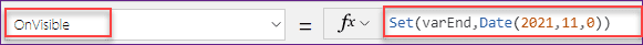 powerapps calculate end of month