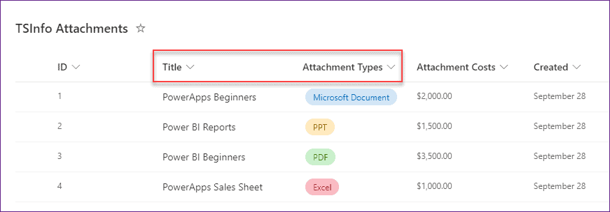 PowerApps collect SharePoint list column