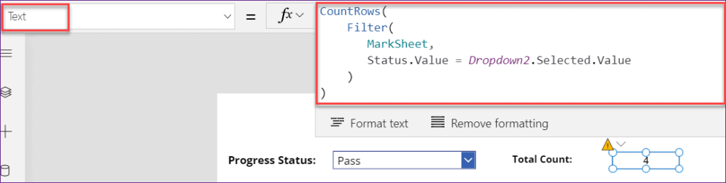 PowerApps count dropdown item