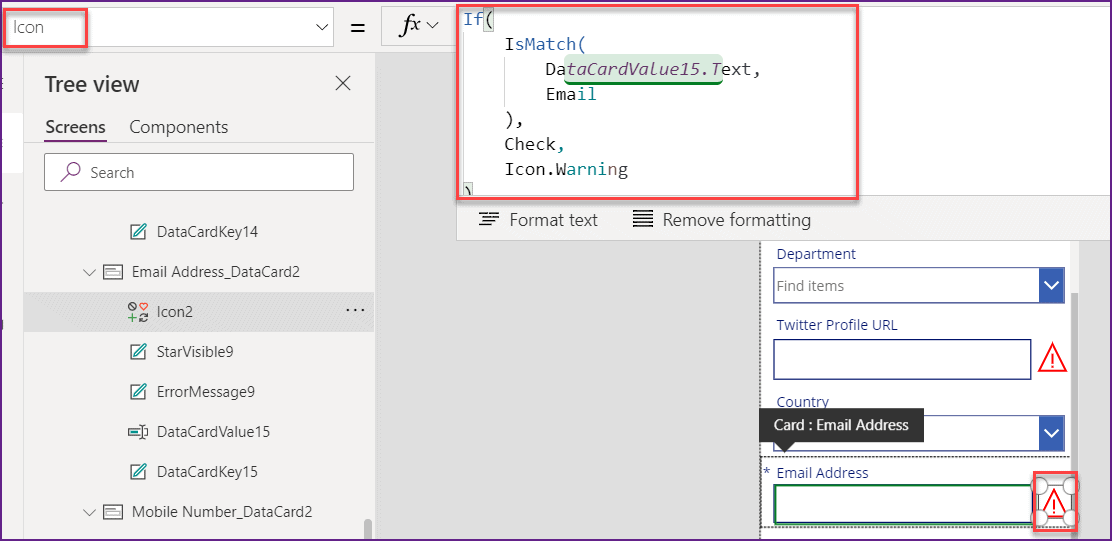 PowerApps Validation Examples