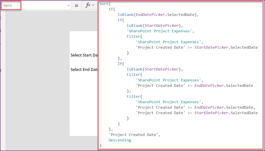 PowerApps filter by date range