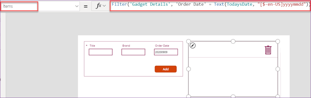 PowerApps filter SharePoint by date