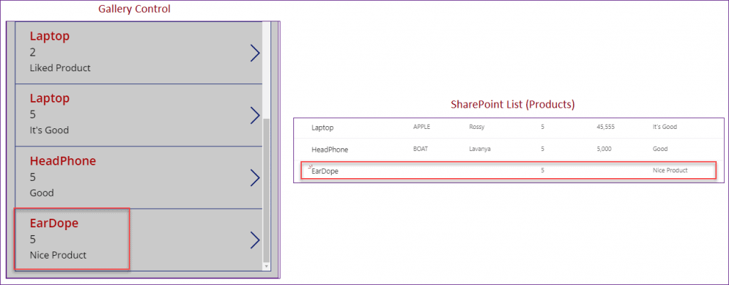 PowerApps gallery add a new row