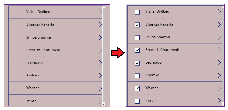 PowerApps gallery multi select