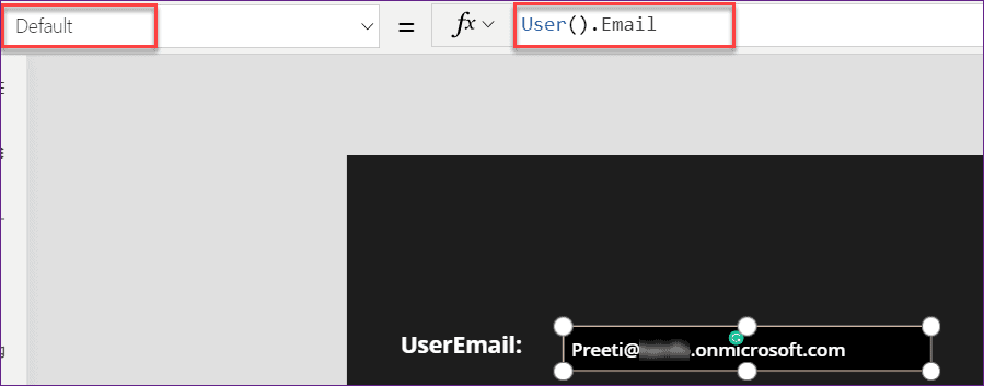 PowerApps get current user email