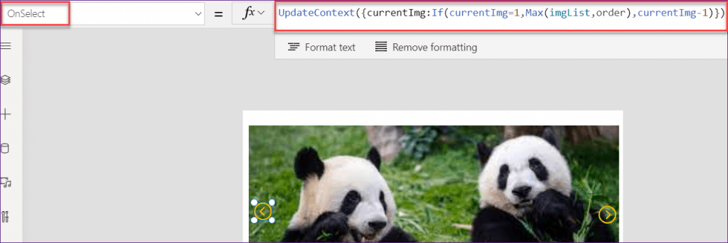 PowerApps image slider