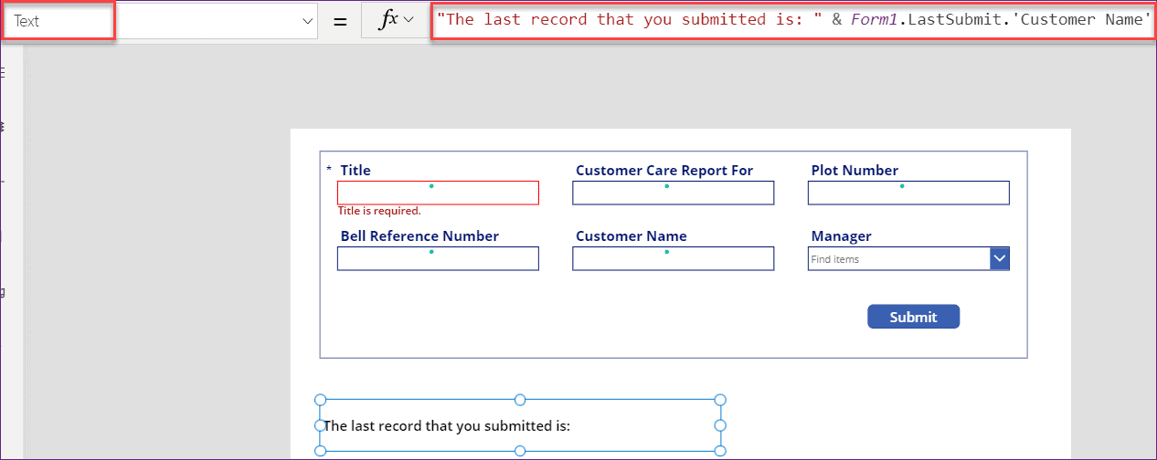 PowerApps LastSubmit function