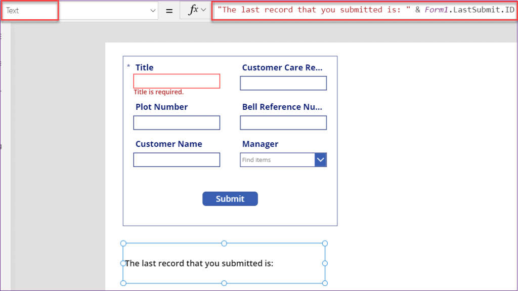 PowerApps lastsubmit id