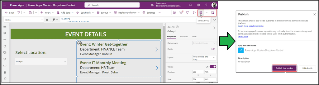 PowerApps Modern Dropdown examples