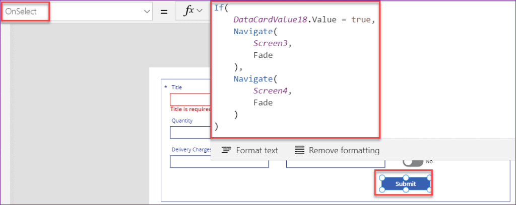 PowerApps button onselect if statement