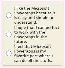 Powerapps Radio button alignment