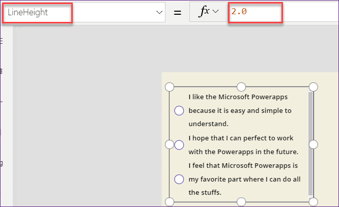 Powerapps Radio button control alignments