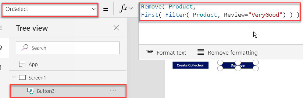 powerapps remove function
