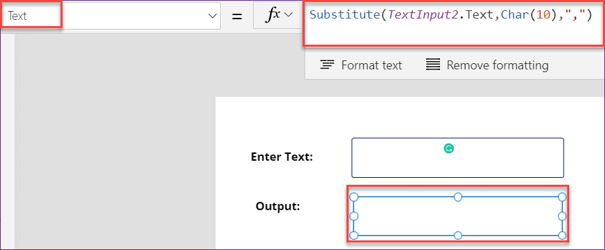 PowerApps replace Line break