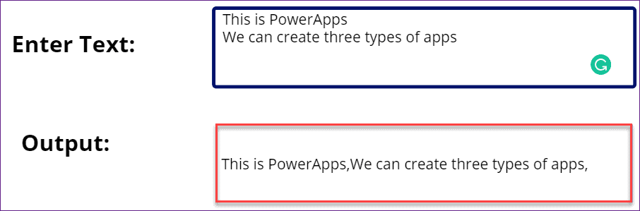 PowerApps replace Line breaking