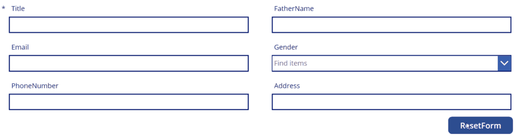 Reset() and ResetForm() Powerapps