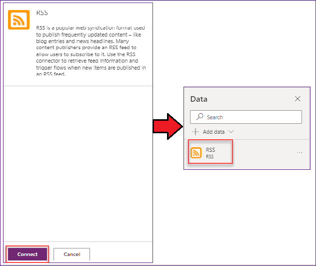 PowerApps RSS Feed connector