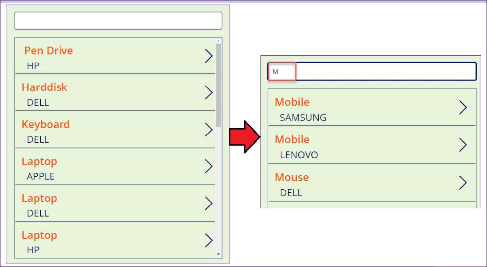 PowerApps search and sort gallery