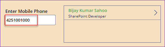 PowerApps Search Phone number