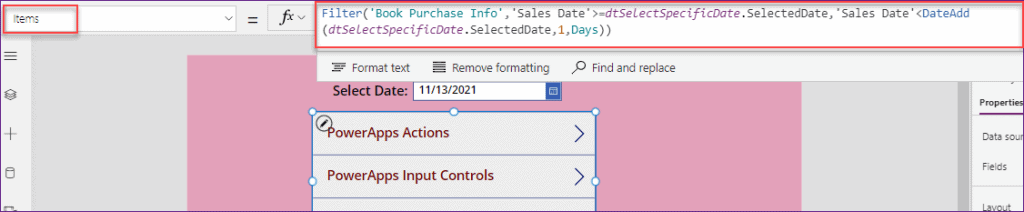 PowerApps Search records by specific date