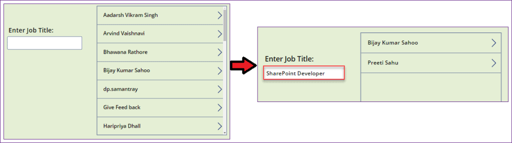 PowerApps Search User by job title