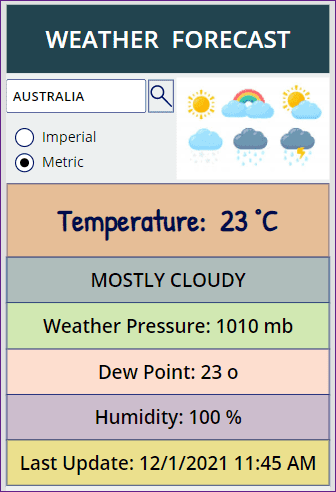 PowerApps Weather