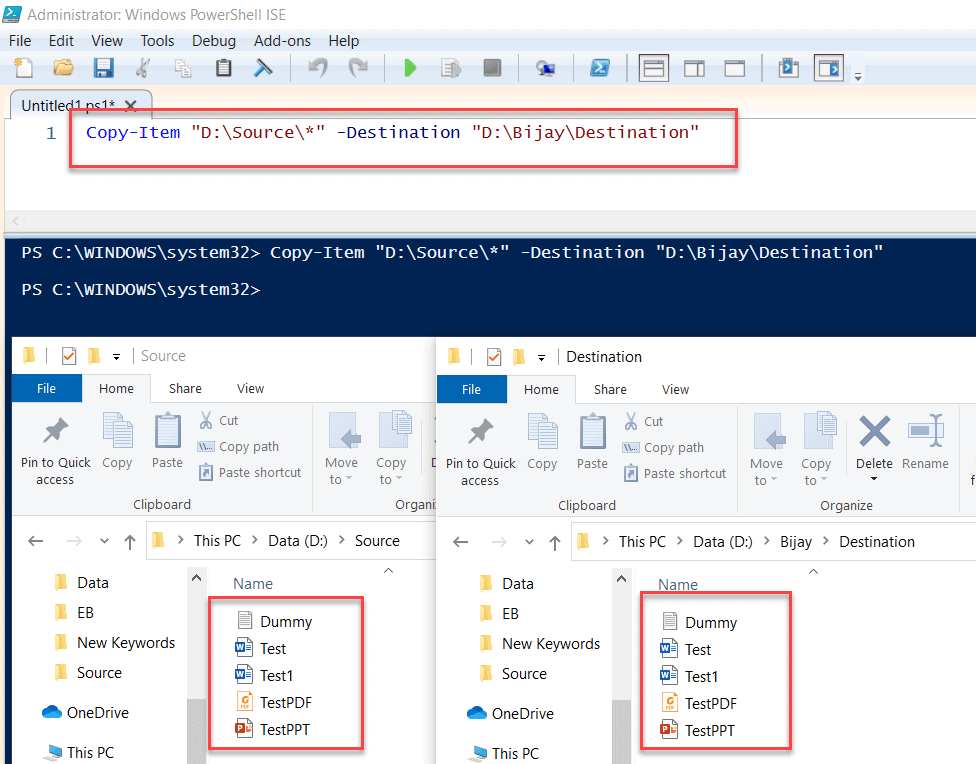 PowerShell Copy Item example