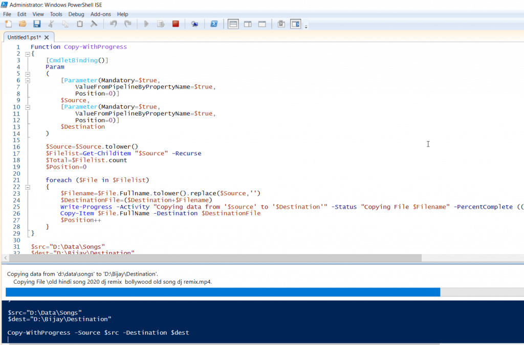 PowerShell copy-item progress example