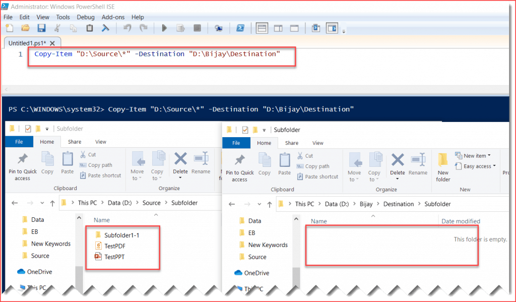 PowerShell Copy Item recurse subfolders