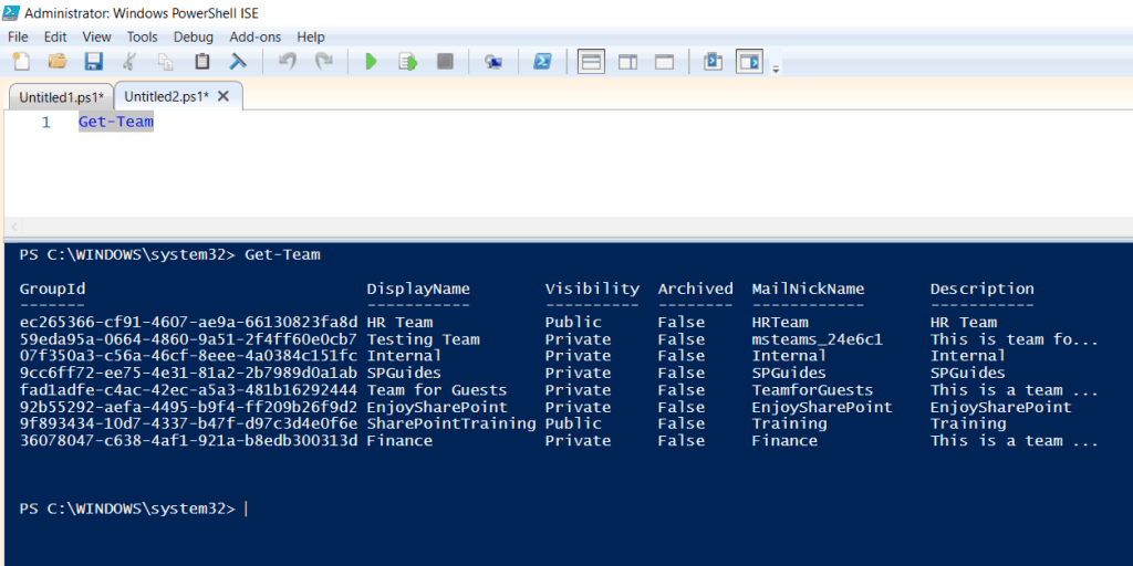 Get a list of all Microsoft Teams PowerShell