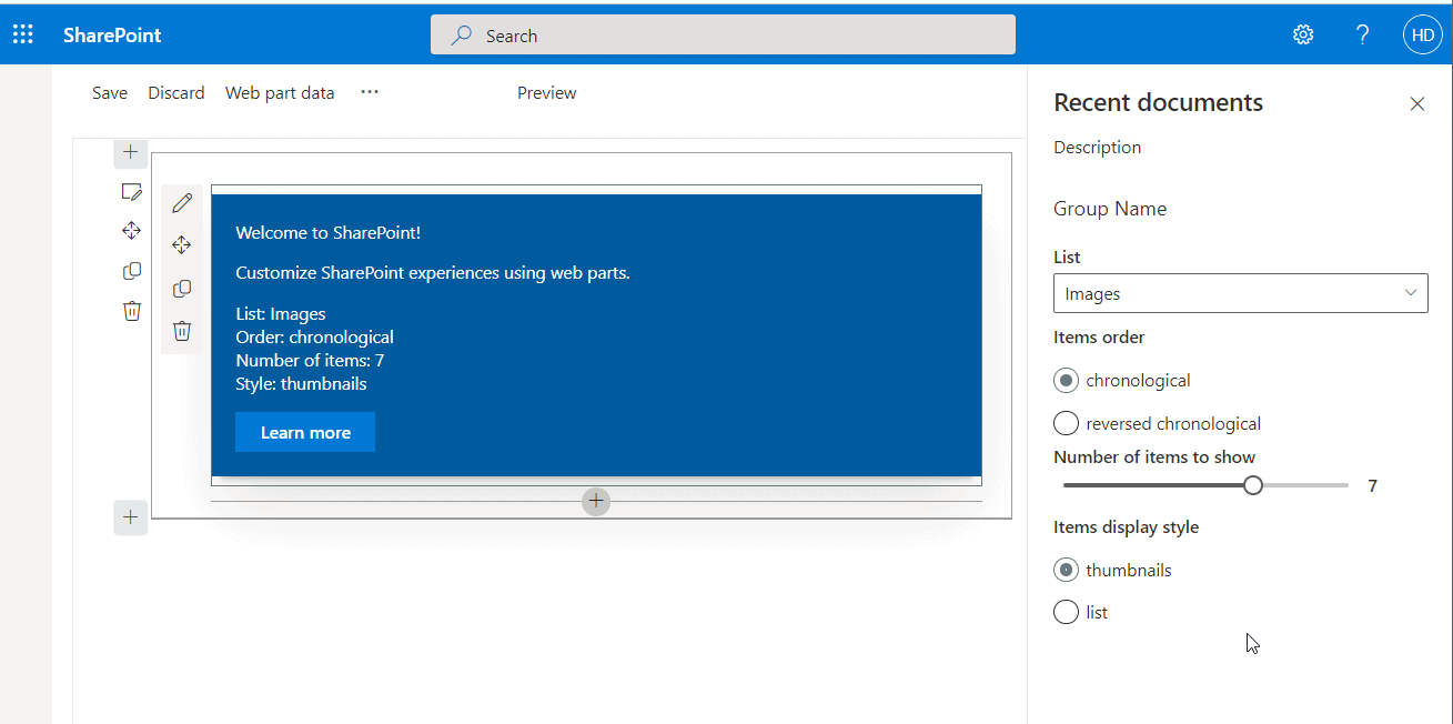 preconfiguredentries SharePoint Framework