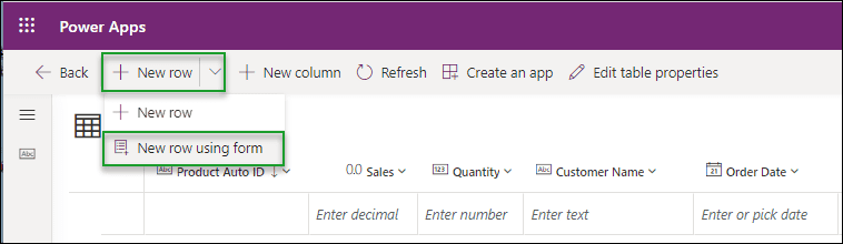 primary name field autonumber in dataverse table