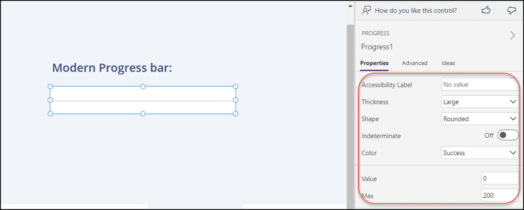 Progress Bar Control in Power Apps