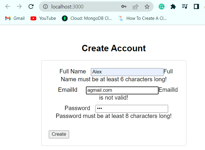 React form validation on change