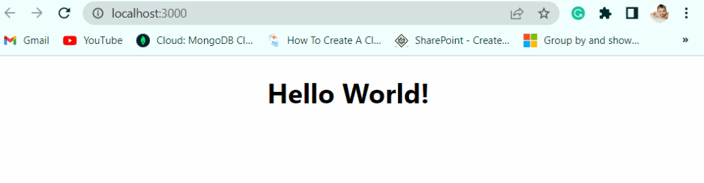 React hello world