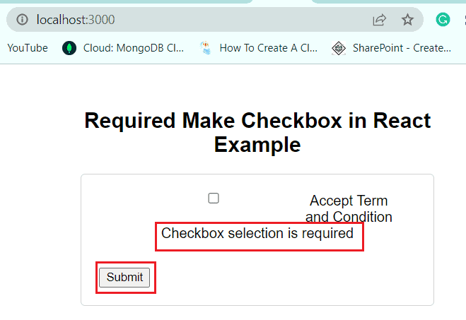 React hook form checkbox group validation