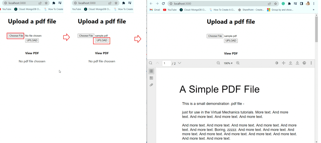 React js pdf file upload with preview