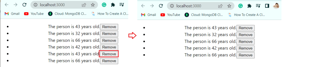 React js state array remove item