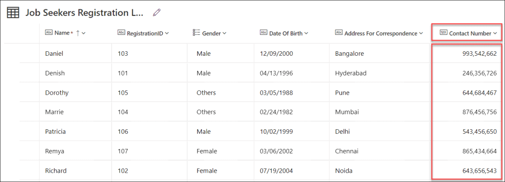 Remove commas from Dataverse number field