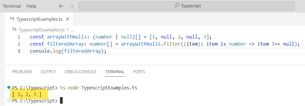 Remove Null Values from an Array in TypeScript