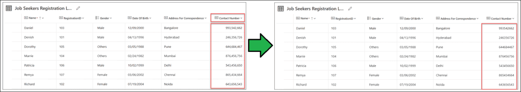 Remove thousand separators from Dataverse Number Column