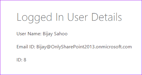 Get Logged in user details using Rest API in SharePoint