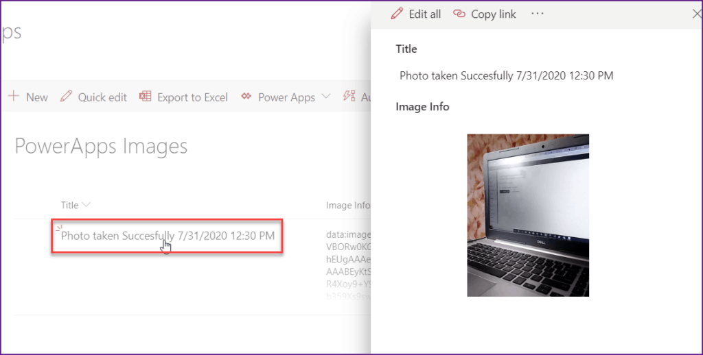 Save image in SharePoint without Power apps flow