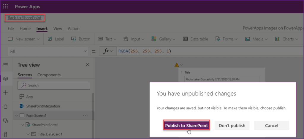 Save image in SharePoint without using Power apps flow