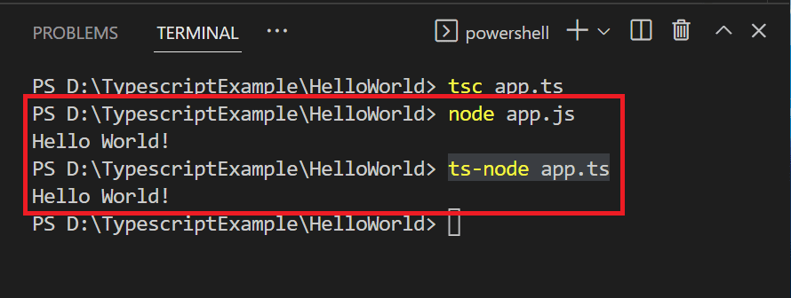 typescript hello world program for beginners