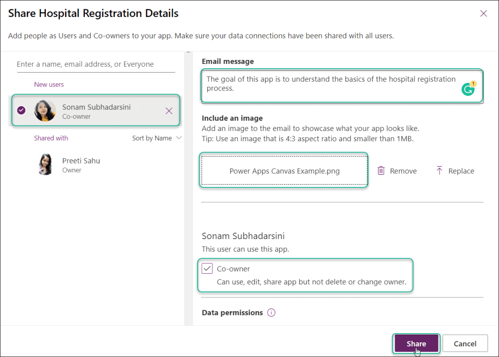 Share PowerApps Canvas app