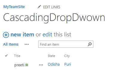 cascading dropdown in sharepoint list