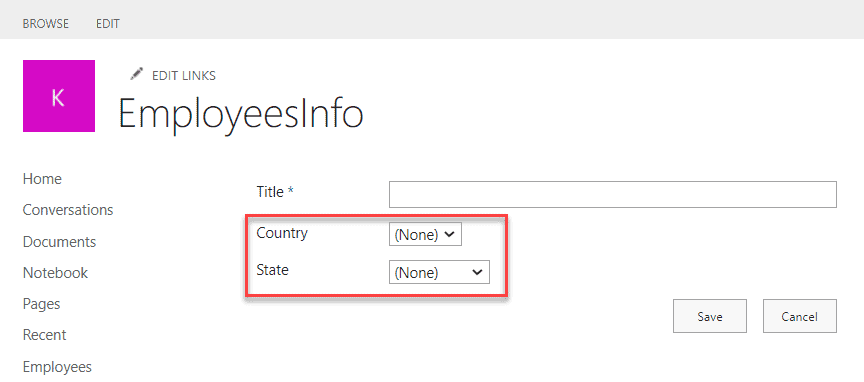 cascading dropdown in sharepoint list