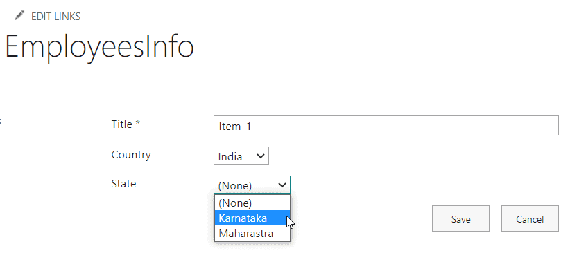 sharepoint list cascading dropdown lookup